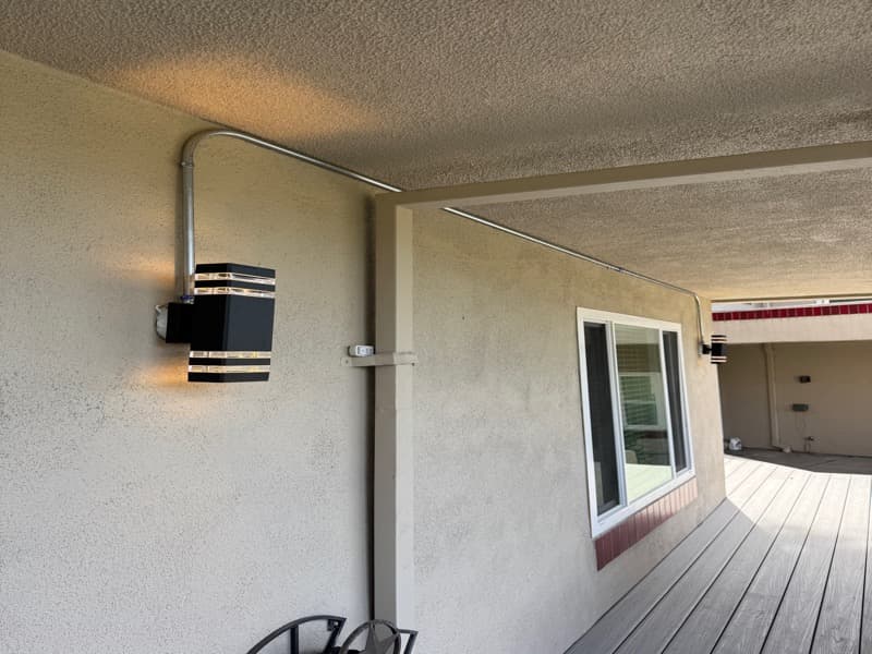 Outdoor Wall Lighting with Conduit - professional electrical work in Orange County